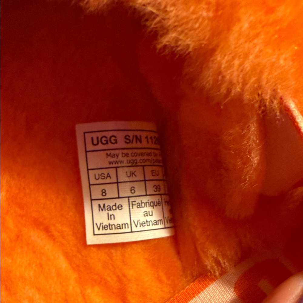 UGG Orange Faux-Fur Platform Slide Sandals - Picture 6 of 6